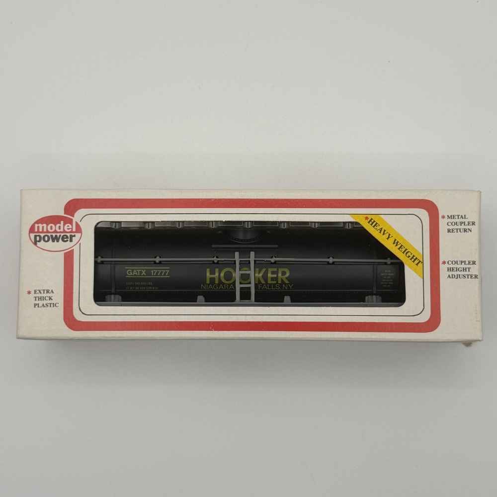 Model Power 8034 Hooker Tanker HO Scale Black GATX 17777 Heavy Weight Tank Car